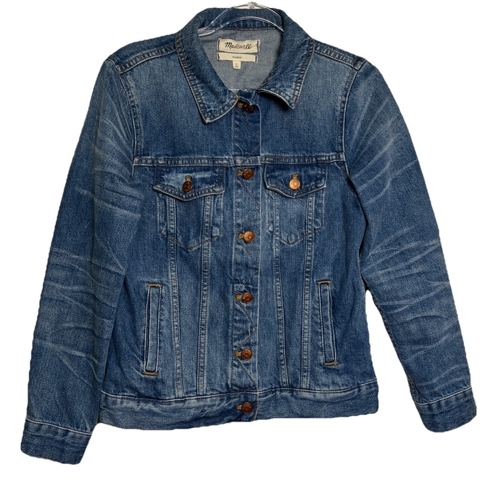 MADEWELL Jacket Womens M Jean Painter Wash Trucker Classic Denim Cotton Blue - Picture 1 of 8